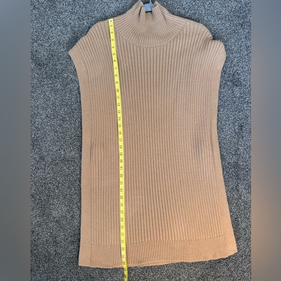 Banana Republic Factory Tan pullover poncho style mock neck sweater size small - Picture 7 of 15